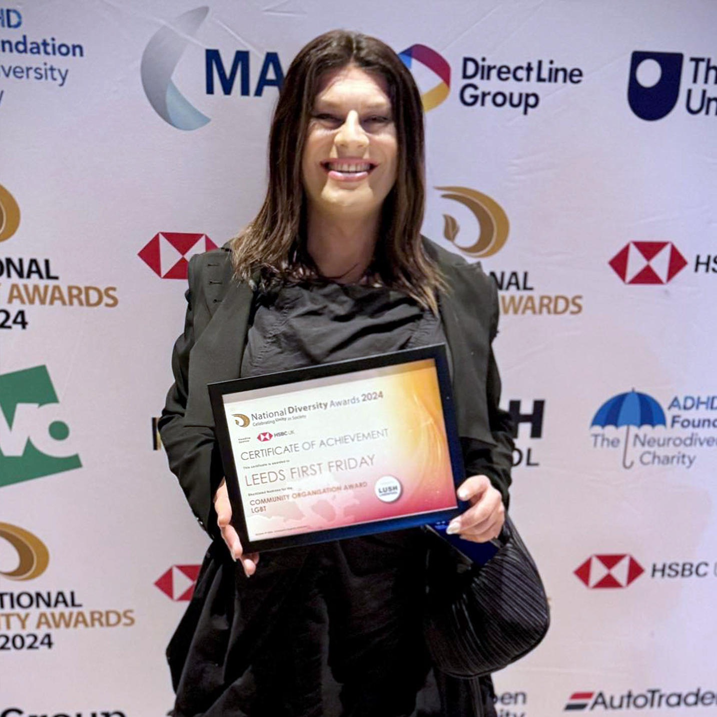 Grai with the National Diversity Awards nomination certificate, 2024