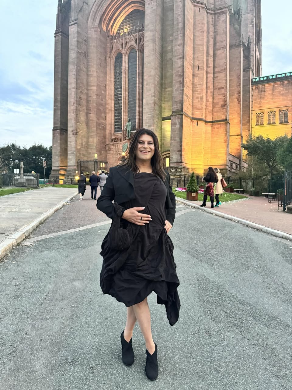 Grai outside Liverpool Cathedral, National Diversity Awards 2024