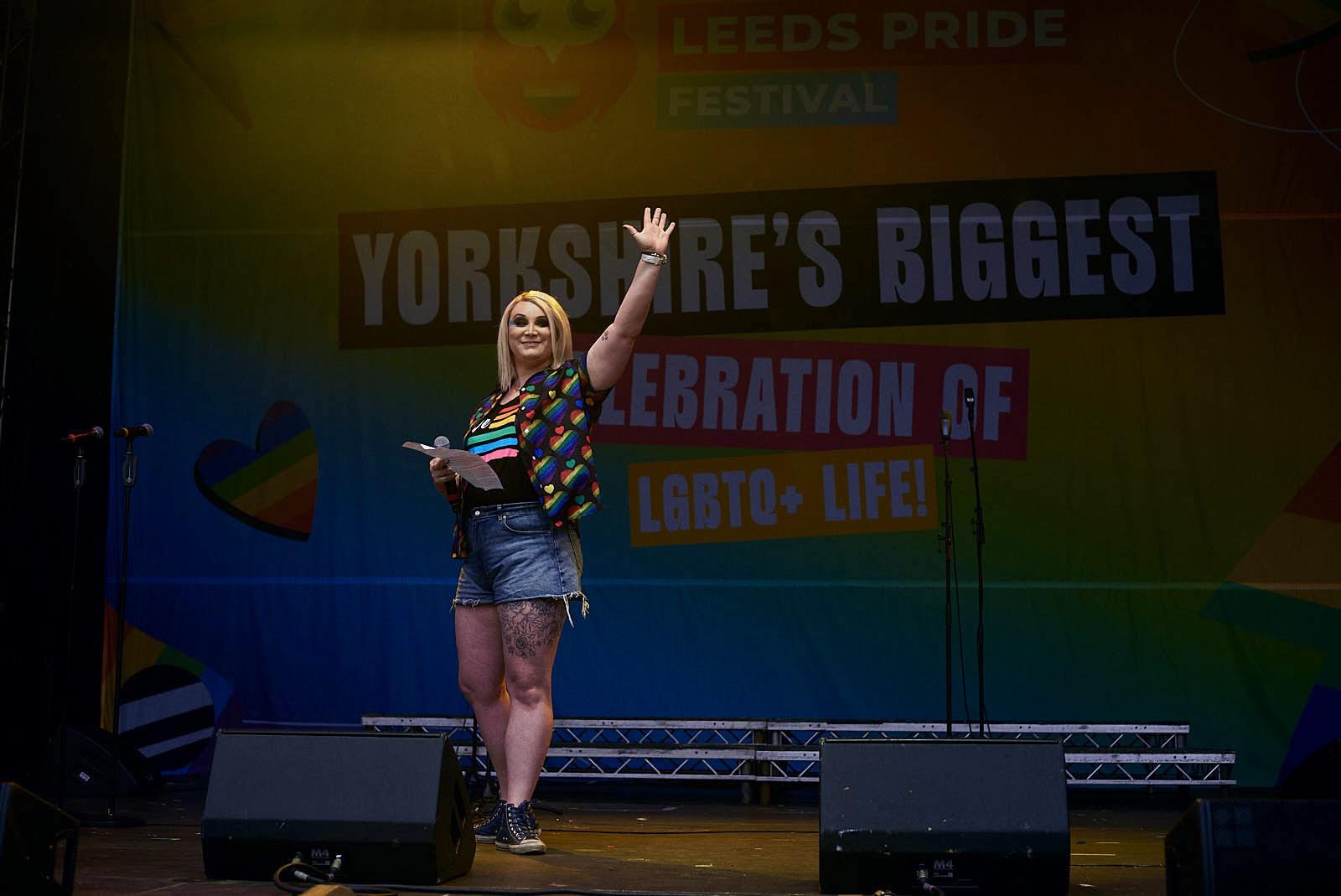 Kandice Fox on the Community Stage at Leeds Pride 2025