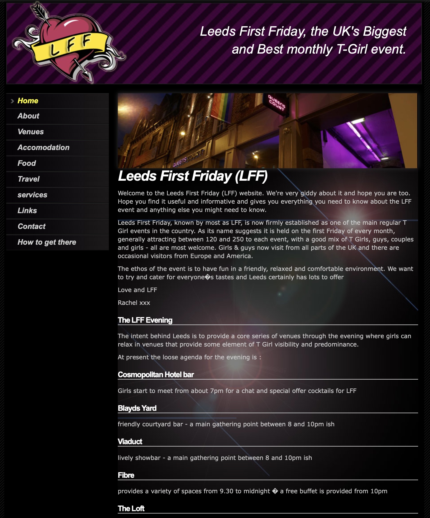 The LFF website lff.racheltv8.co.uk, 2016