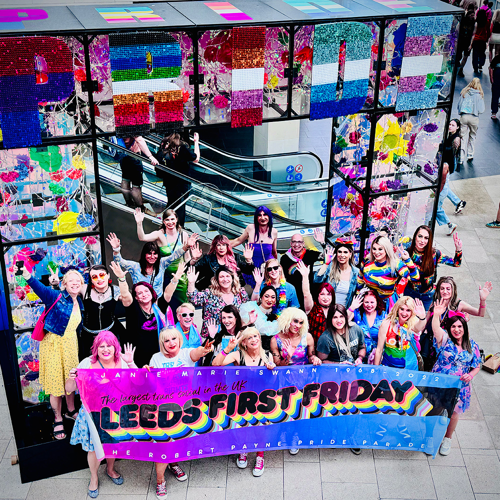 Leeds First Friday group at Leeds Pride 2023, Trinity Leeds